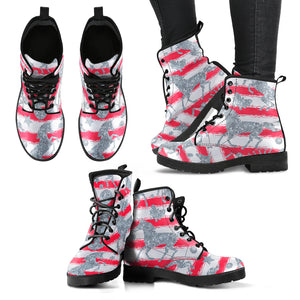 Unicorn Silver Pattern Leather Boots