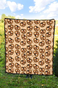 Pretzels Pattern Print Design 02 Premium Quilt