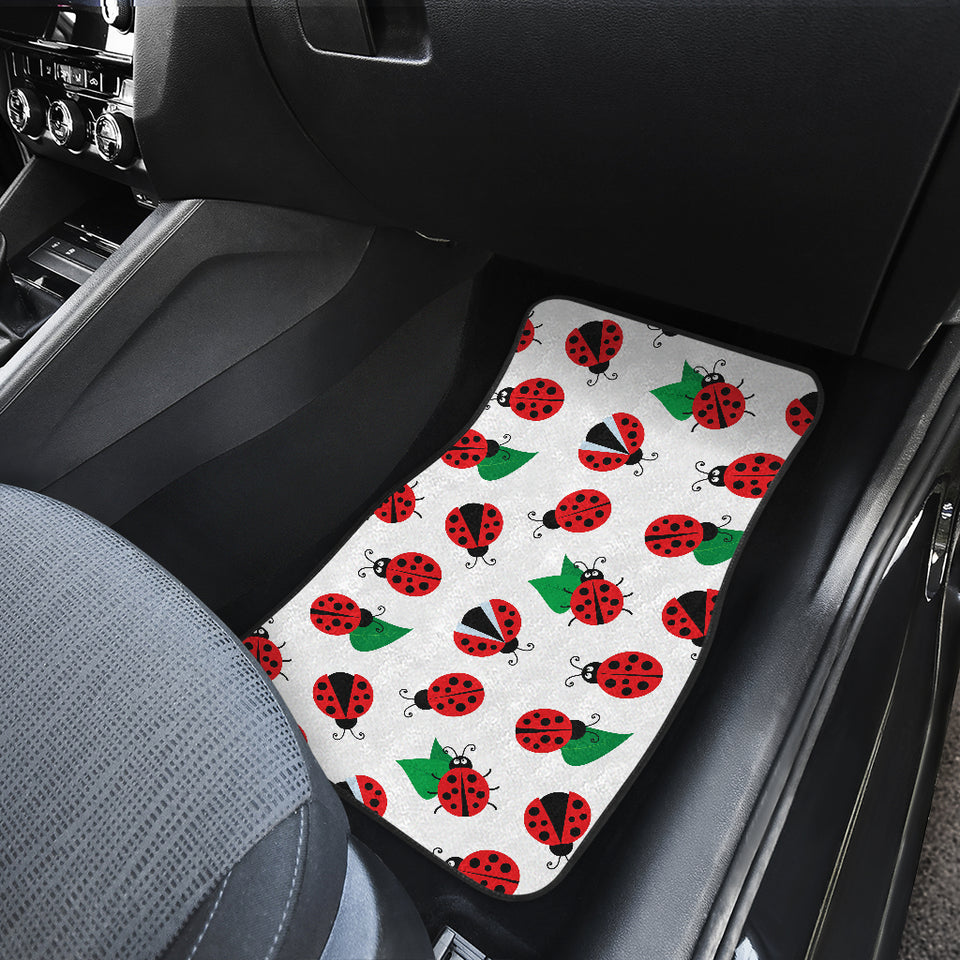 Ladybug Pattern Print Design 01 Front and Back Car Mats