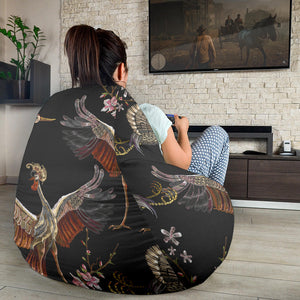 Japanese Crane Pattern Background Bean Bag Cover