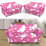 Poodle Pink Theme Pattern Loveseat Couch Slipcover