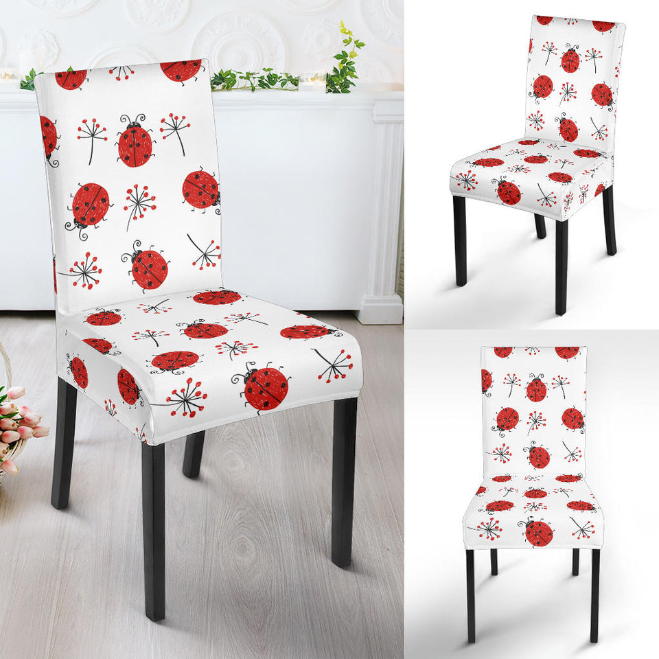 Ladybug Pattern Print Design 04 Dining Chair Slipcover