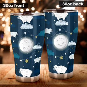 Sheep Playing Could Moon Pattern  Tumbler