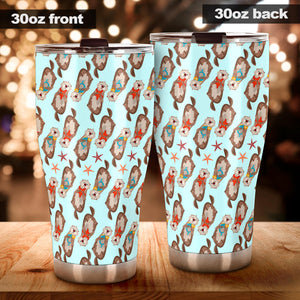 Otter Pattern Background Tumbler