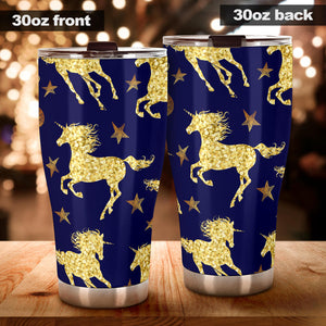 Unicorn Gold Pattern Tumbler