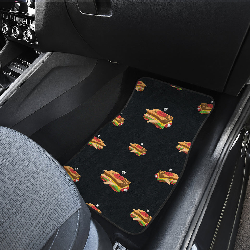 Sandwich Pattern Print Design 03 Front and Back Car Mats