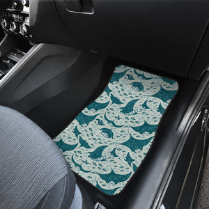 Stingray Pattern Print Design 01 Front and Back Car Mats