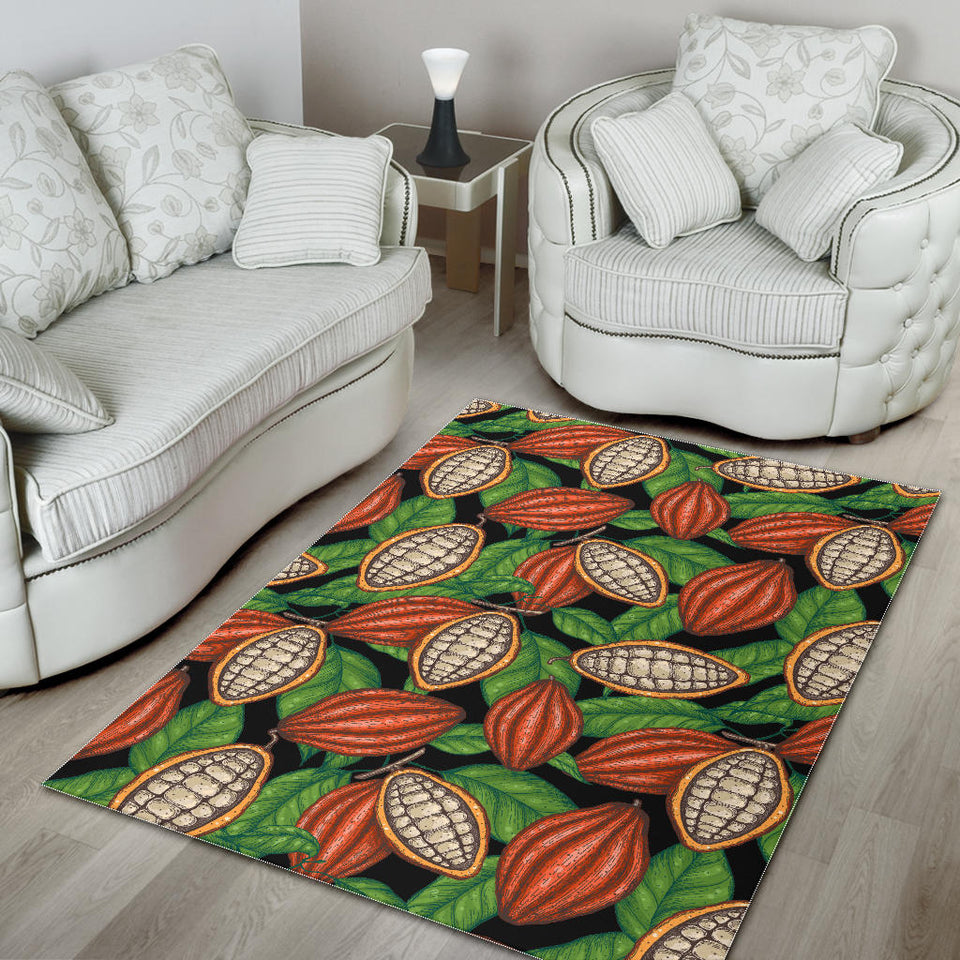 Cocoa Leaves Pattern Area Rug