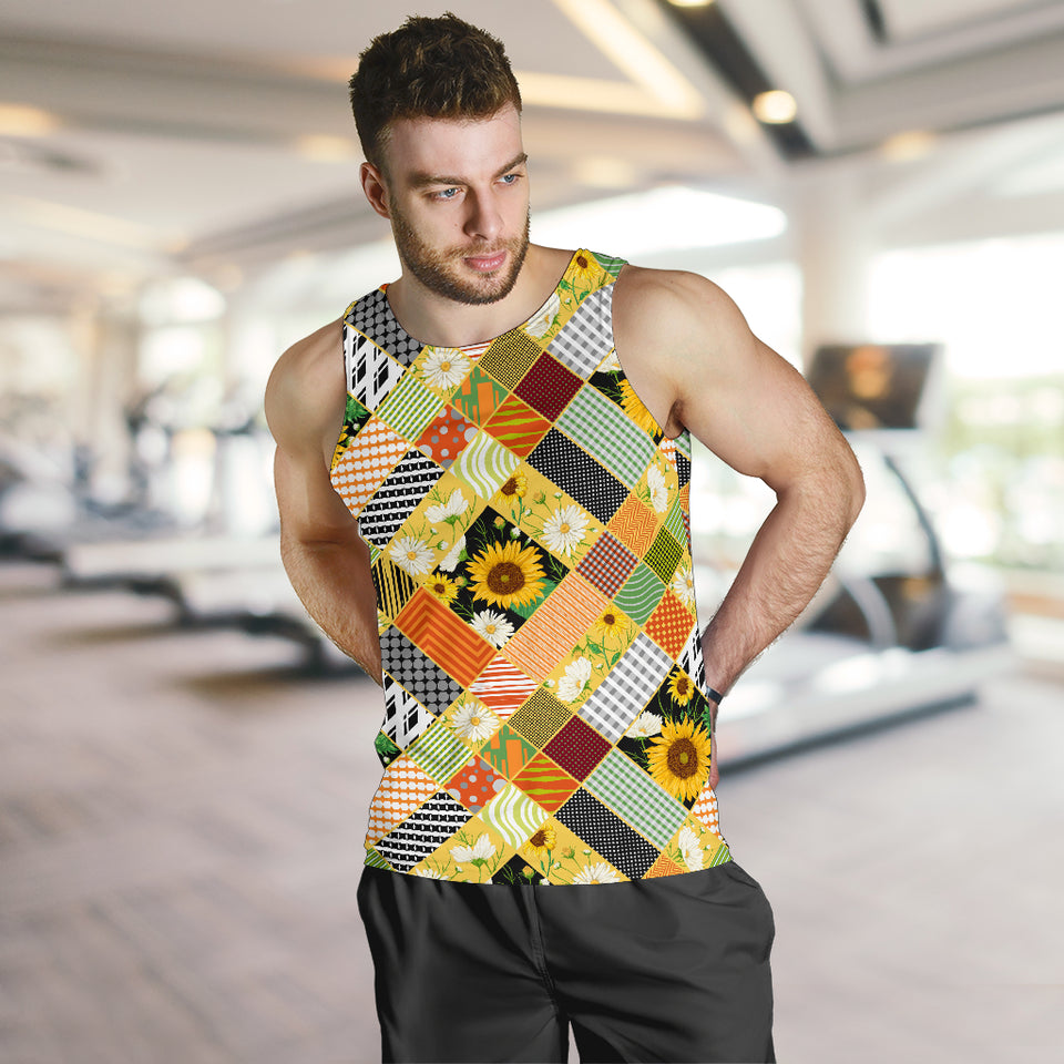 Sunflower Pattern Men Tank Top