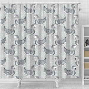 Swan Gray Pattern Shower Curtain Fulfilled In US