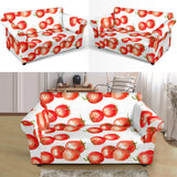 Tomato Water Color Pattern Loveseat Couch Slipcover