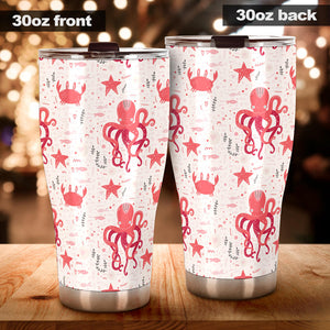 Octopus  Crab Starfish Pattern Tumbler