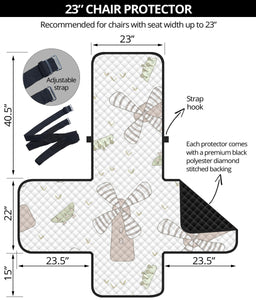 Windmill Pattern Background Chair Cover Protector