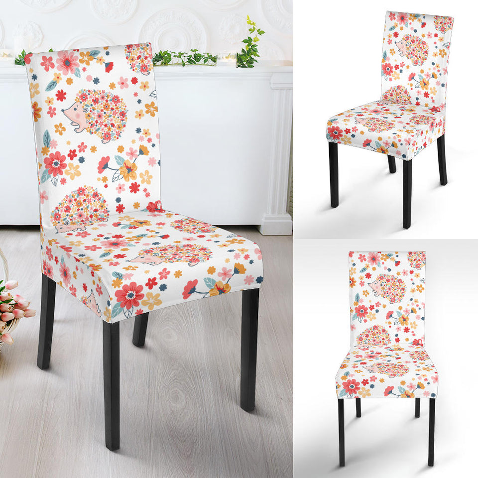 Hedgehog Pattern Print Design 03 Dining Chair Slipcover
