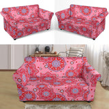 Indian Pink Pattern Loveseat Couch Slipcover