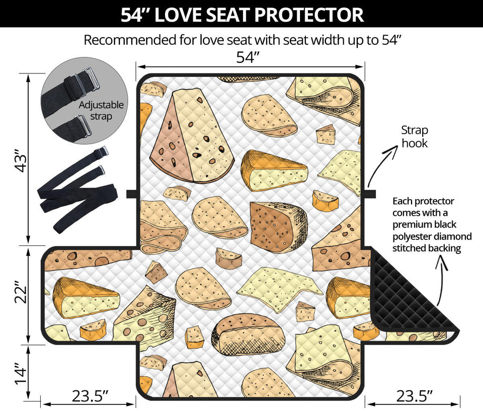 Cheese Pattern Theme Loveseat Couch Cover Protector