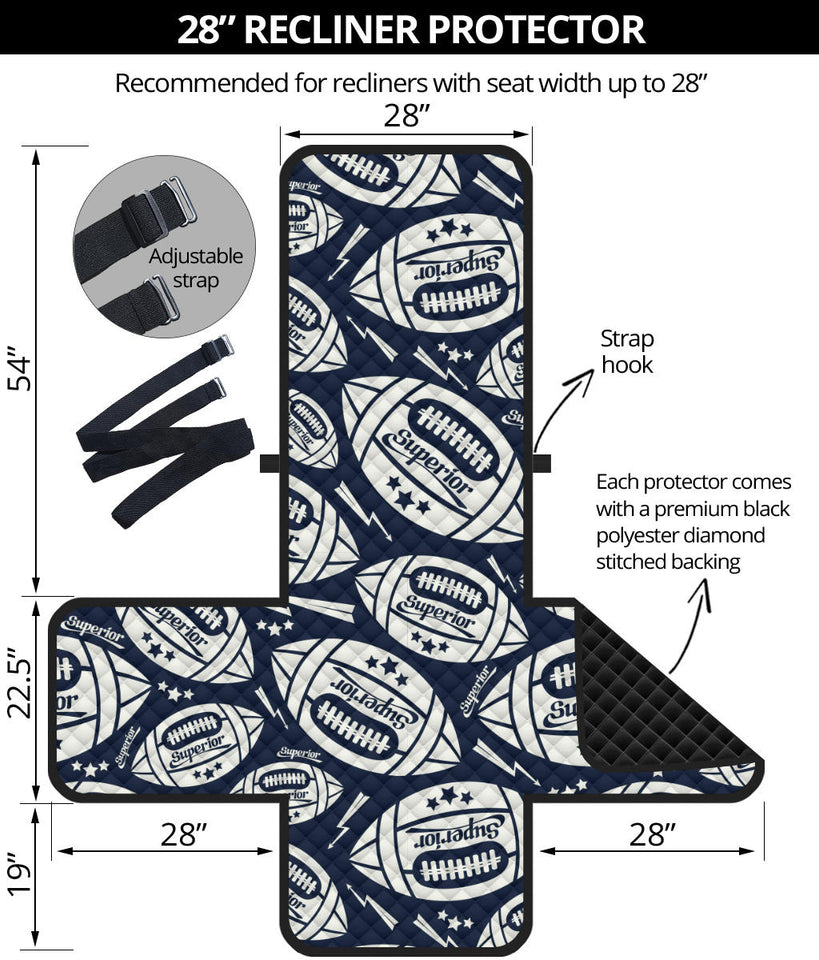 American Football Ball Pattern Recliner Cover Protector