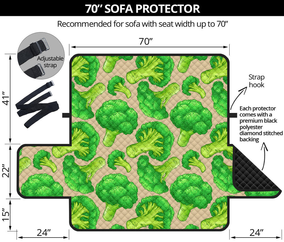 Broccoli Pattern Pink background Sofa Cover Protector