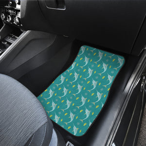 Swordfish Pattern Print Design 04 Front and Back Car Mats