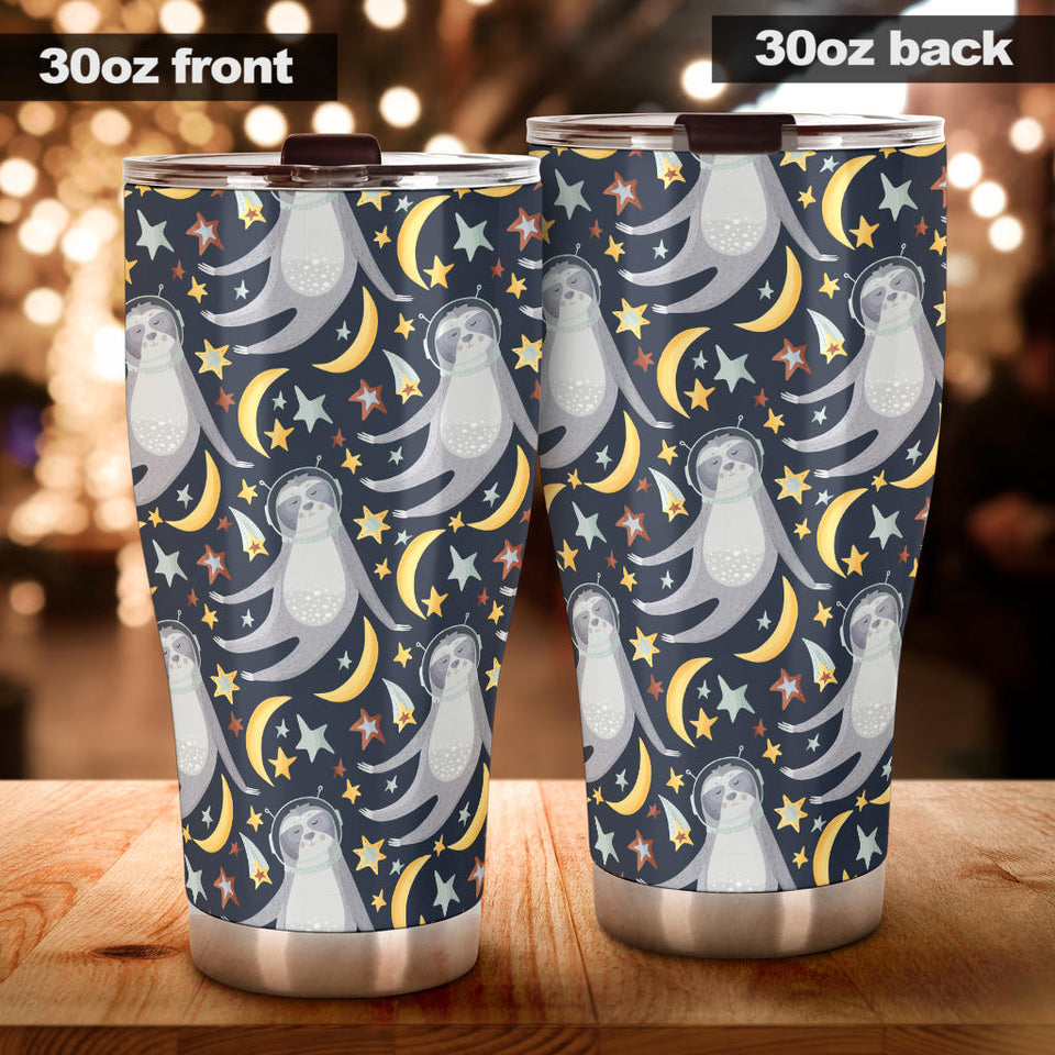 Sloth Astronaut Pattern Tumbler