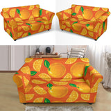 Orange Pattern background Loveseat Couch Slipcover