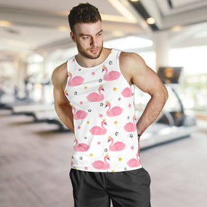 Pink Swan Pattern Men Tank Top