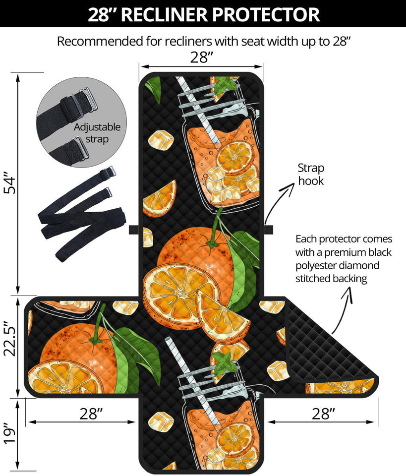 Orange Ice Orance Juice Pattern Recliner Cover Protector