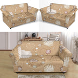 Shell Pattern Sand Loveseat Couch Slipcover