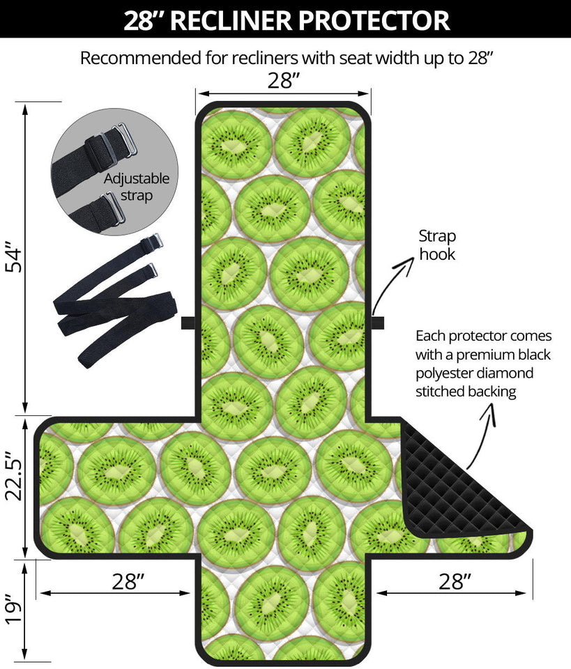 Sliced Kiwi Pattern Background Recliner Cover Protector