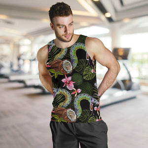 Snake Leaves Coconut Pattern Men Tank Top