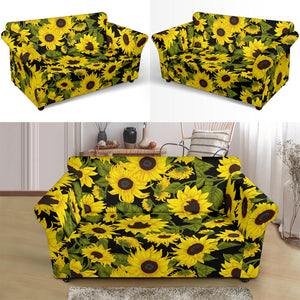 Sunflower Theme Pattern  Loveseat Couch Slipcover