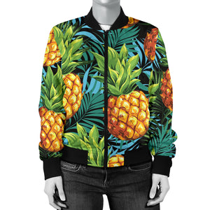 Pineapple Pattern Women Bomber Jacket