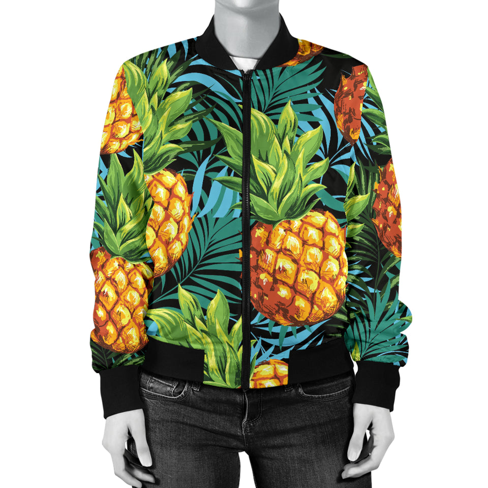 Pineapple Pattern Women Bomber Jacket
