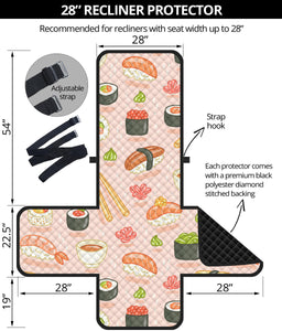 Sushi Pattern Background Recliner Cover Protector