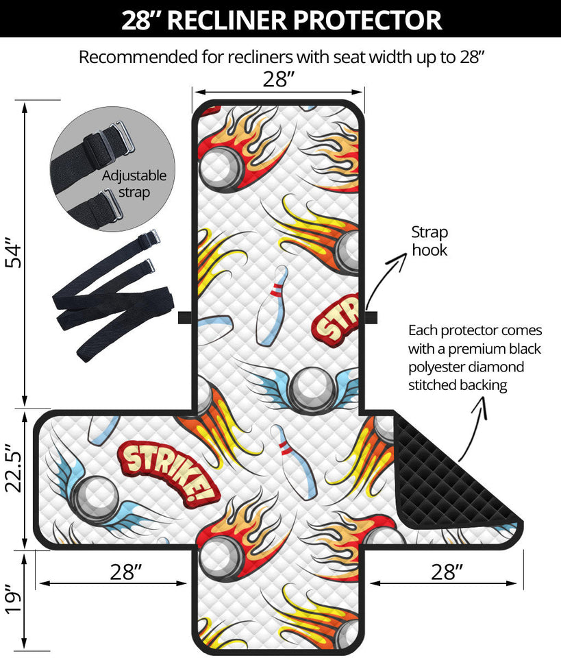 Bowling Strike Pattern Recliner Cover Protector