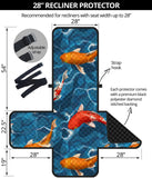 Koi Fish Carp Fish in Water Pattern Recliner Cover Protector