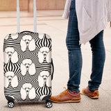 Black and White Poodle Pattern Luggage Covers