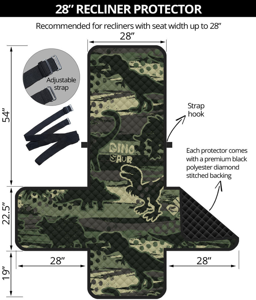 Dinosaur Camo Pattern Recliner Cover Protector