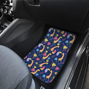 Giraffe Pattern Print Design 04 Front and Back Car Mats