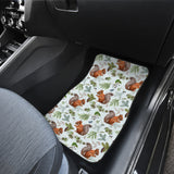 Squirrel Pattern Print Design 02 Front and Back Car Mats