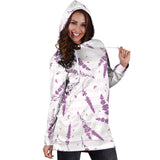 Lavender Pattern Stripe Background Women Hoodie Dress