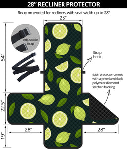Lime Leaves Pattern Recliner Cover Protector
