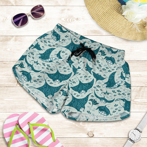 Stingray Pattern Print Design 01 Women Shorts