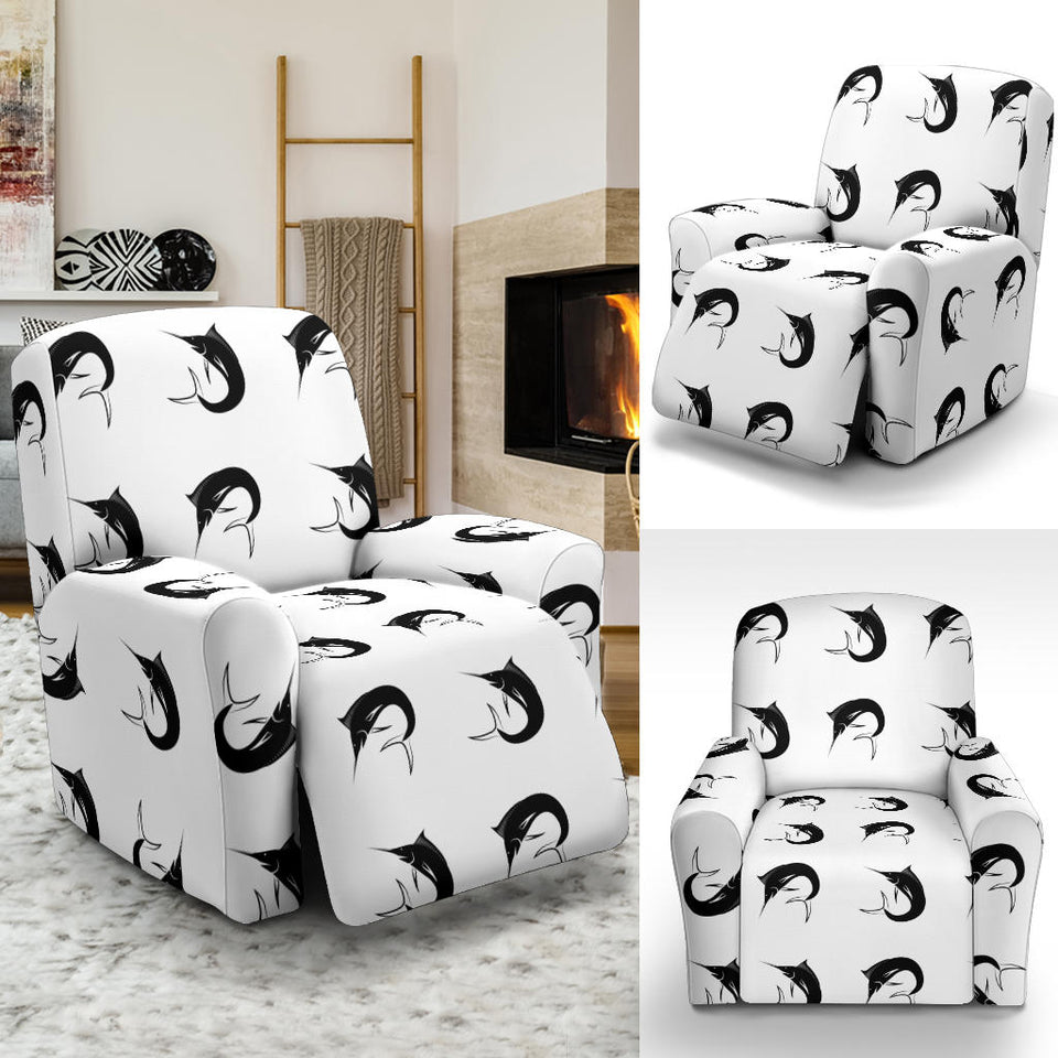 Swordfish Pattern Print Design 01 Recliner Chair Slipcover