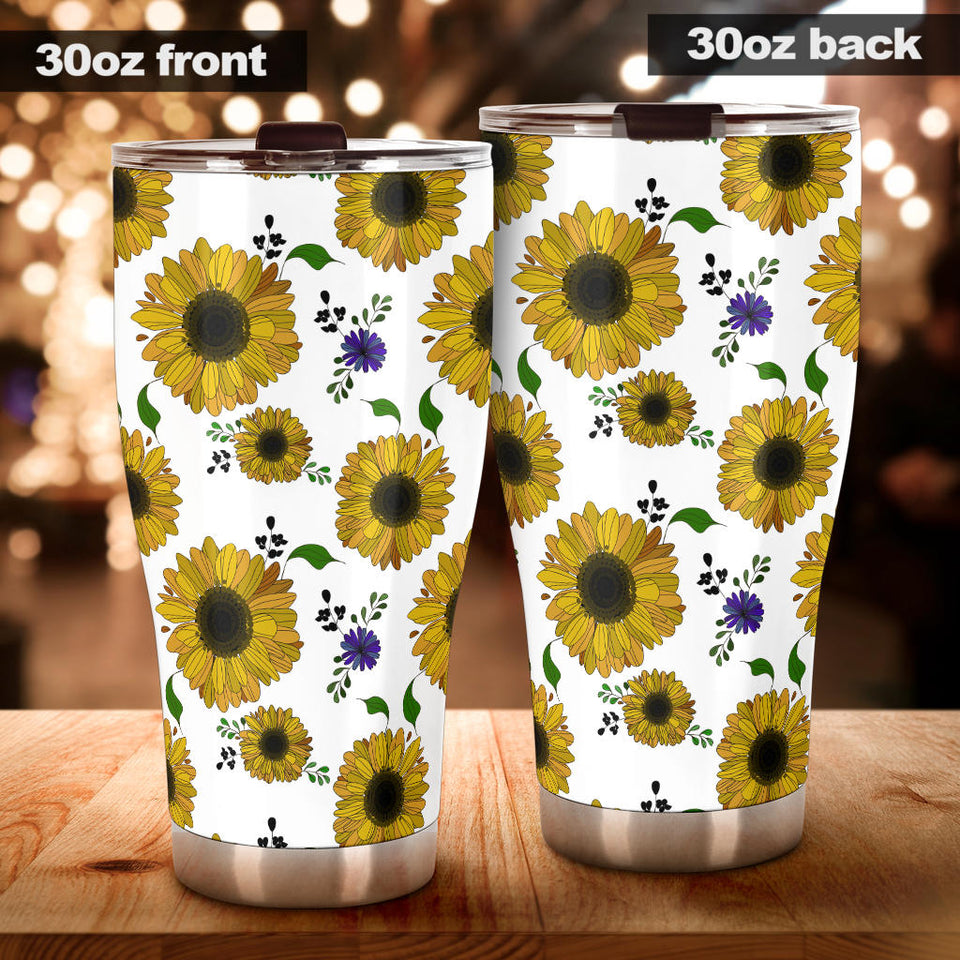 Sunflower Pattern Background Tumbler