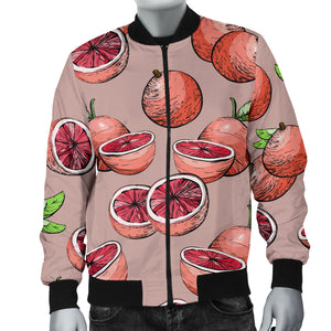 Grapefruit Pattern Background Men Bomber Jacket