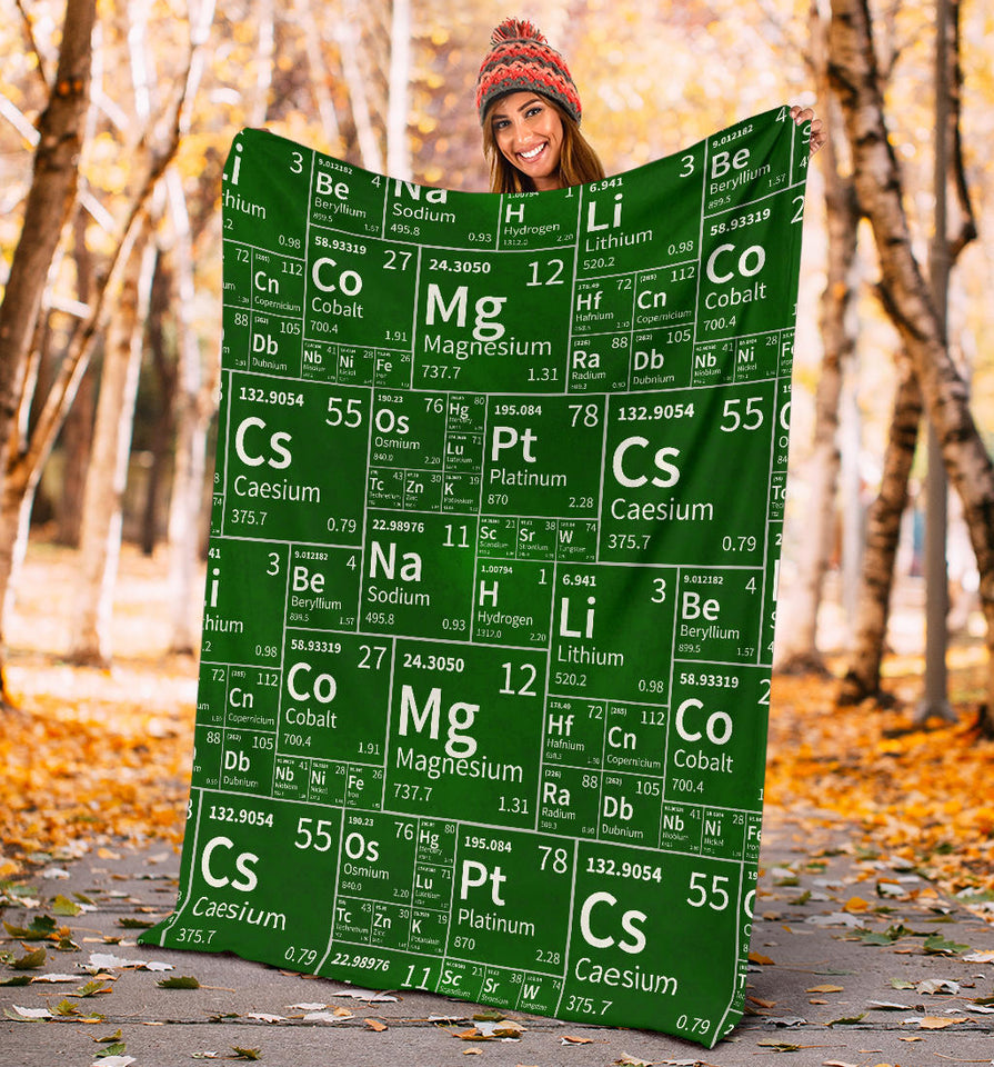 Chemistry Periodic Table Pattern Print Design 04 Premium Blanket