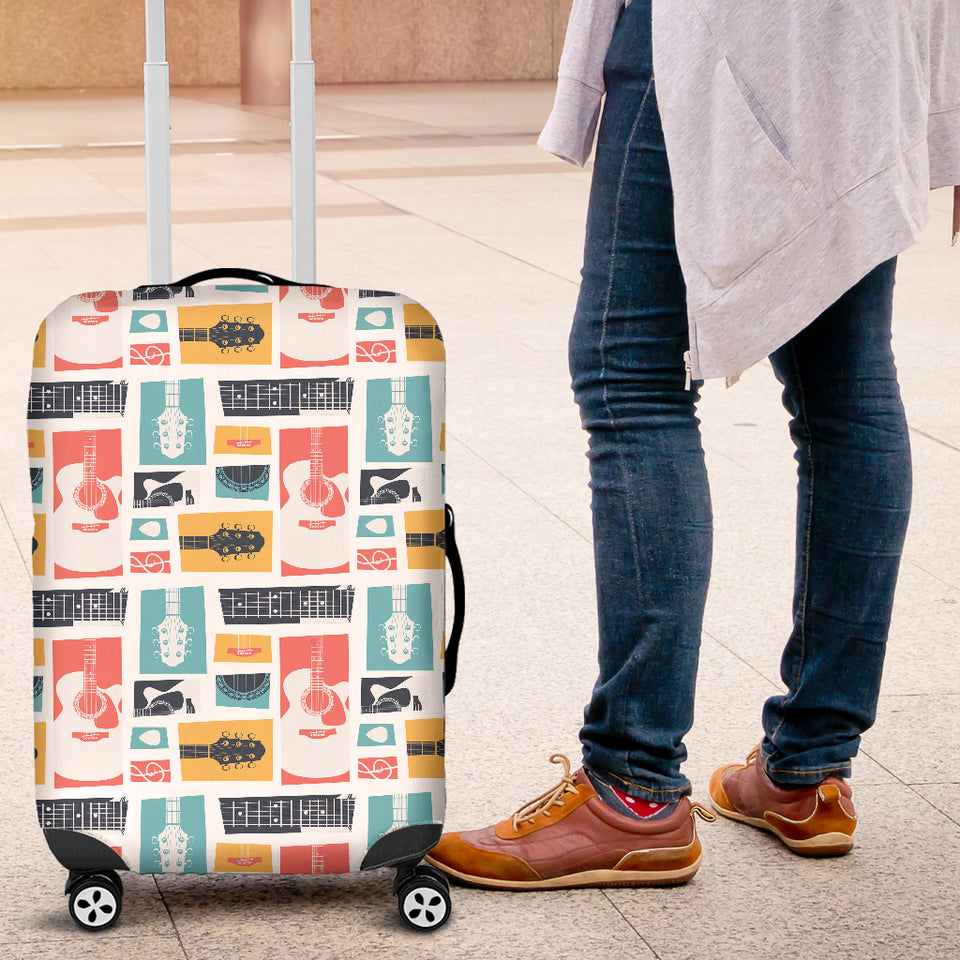 Guitar Pattern Background Luggage Covers