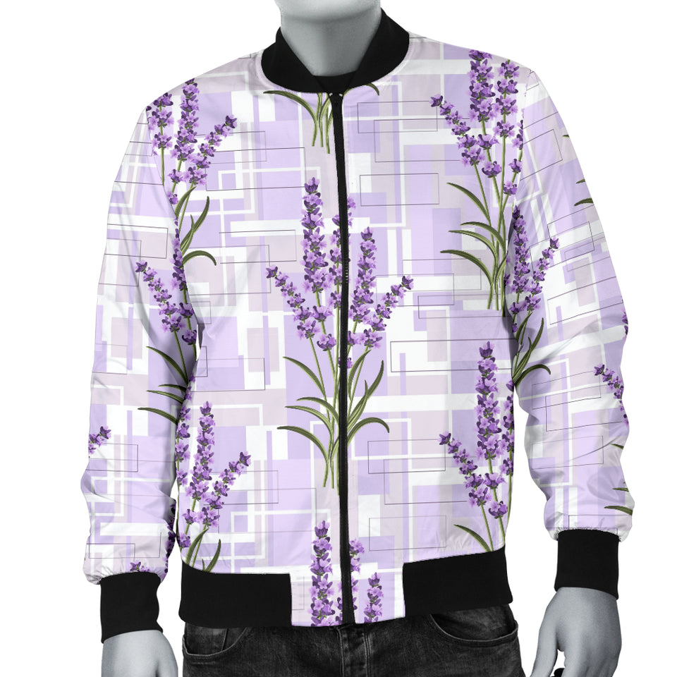 Lavender Pattern Theme Men Bomber Jacket