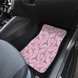 Eiffel Tower Pink Background Pattern Print Design 04 Front and Back Car Mats